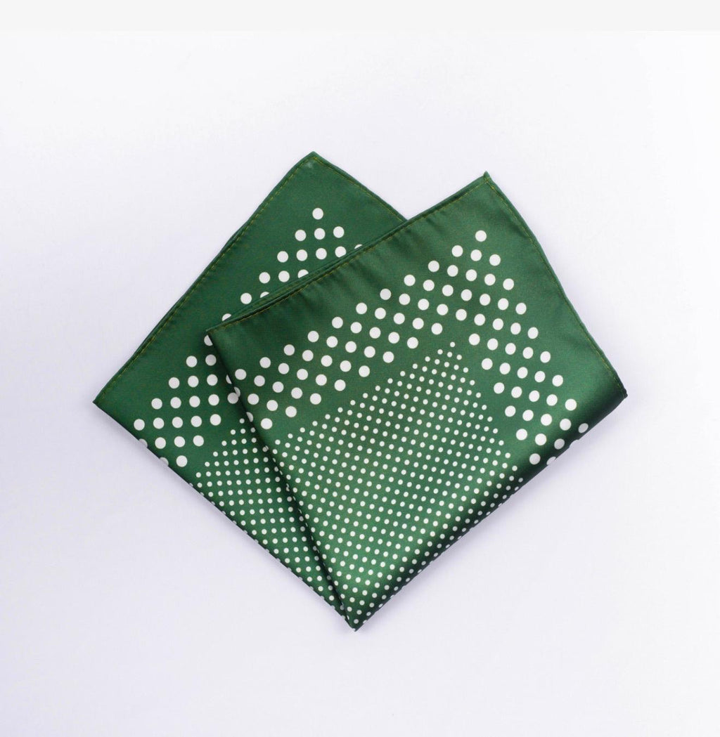 Sage Green Geometric Silk Pocket Square