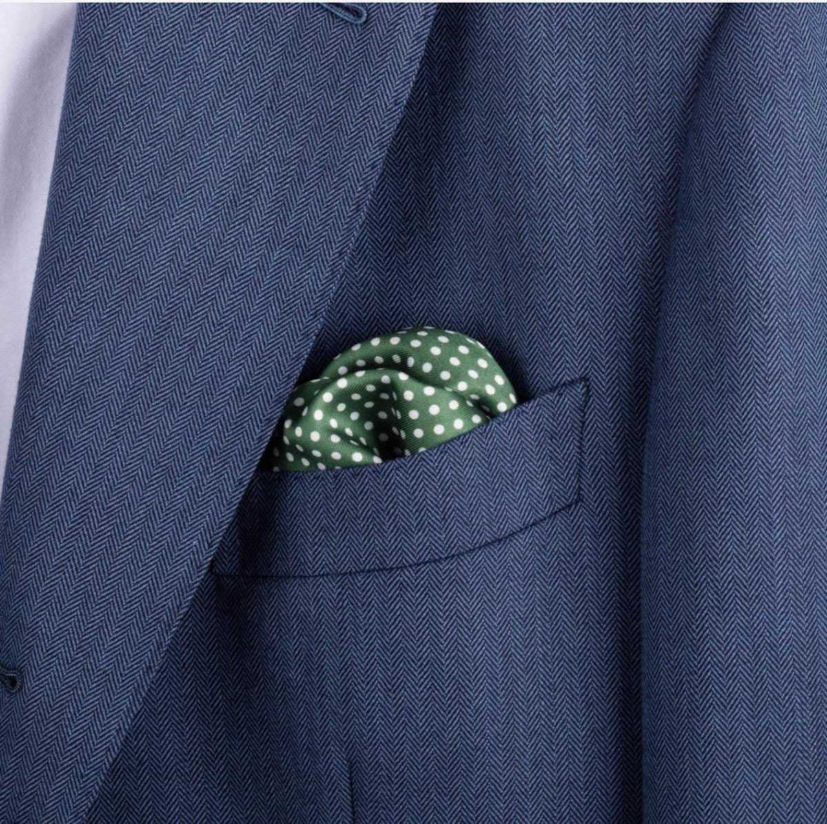 Sage Green Geometric Silk Pocket Square