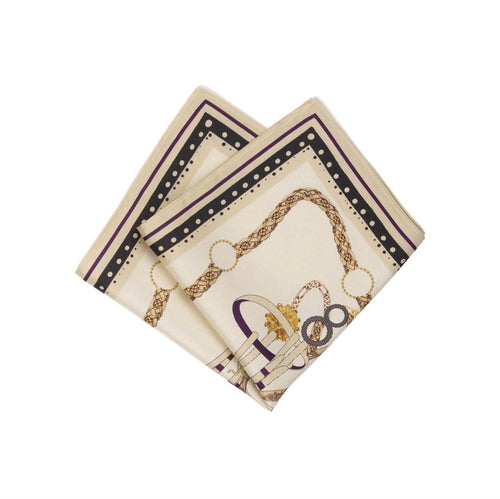 100% Silk Equestrian Chain Pocket Square