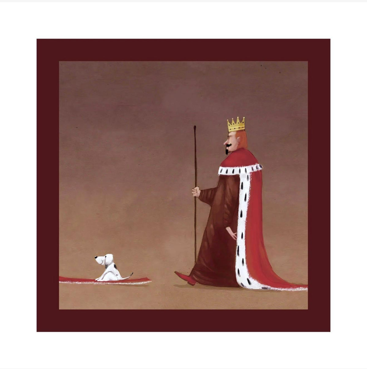 100% Silk Royal King and Dog Pocket Square