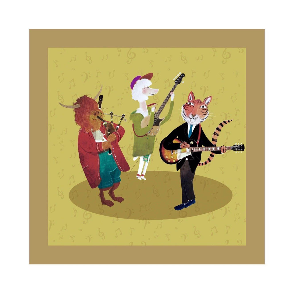 100% Silk Jazz Band Animals Pocket Square