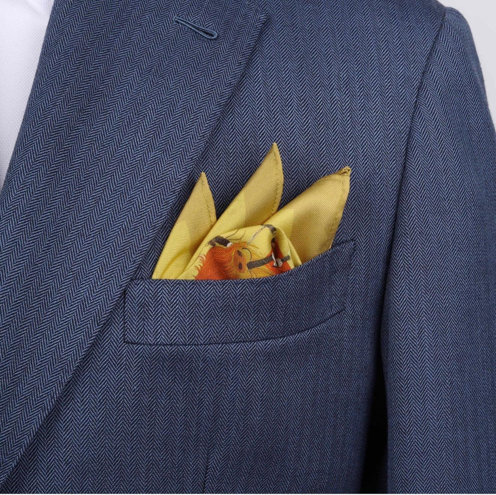 100% Silk Jazz Band Animals Pocket Square