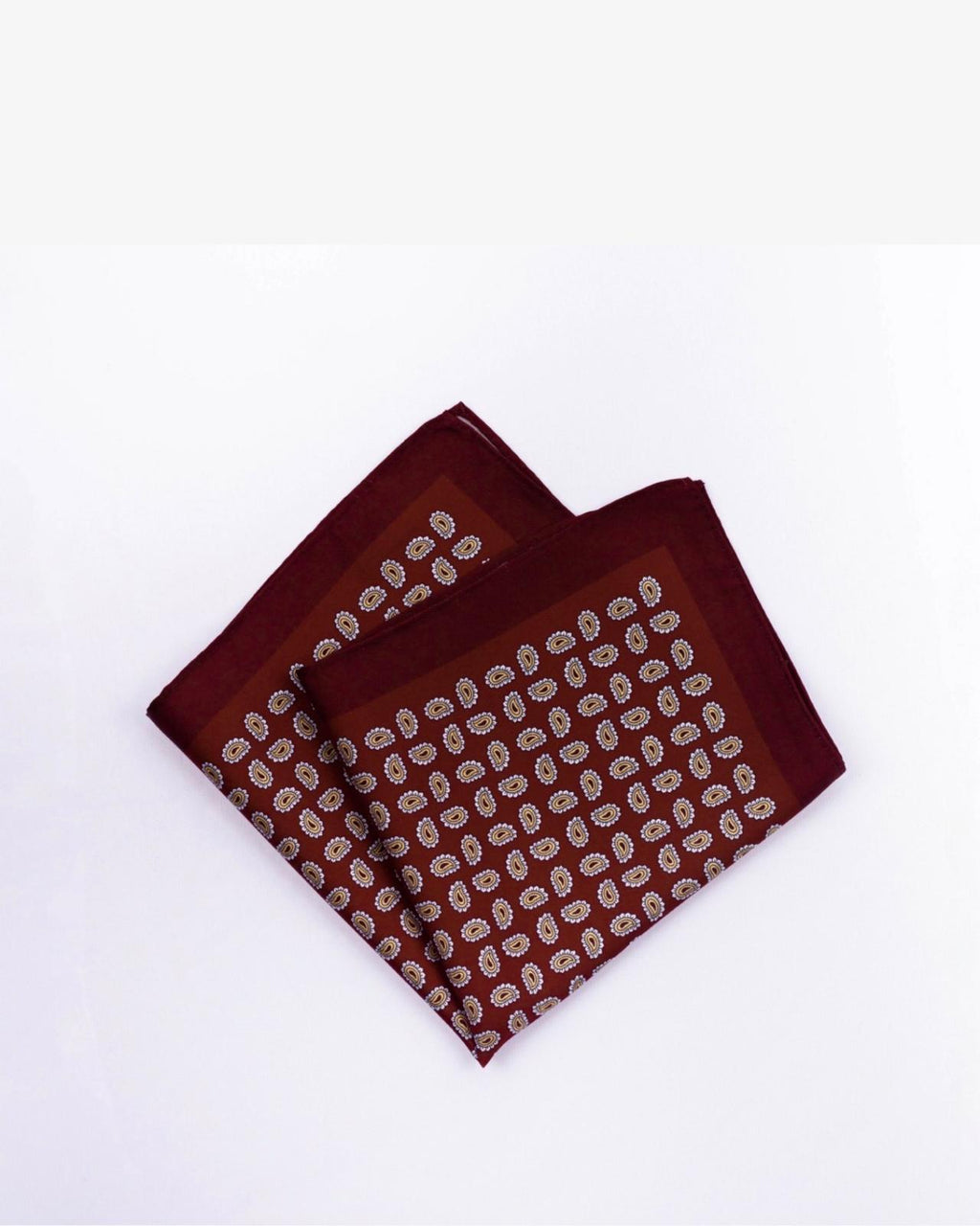 Burgundy Paisley Silk Pocket Square