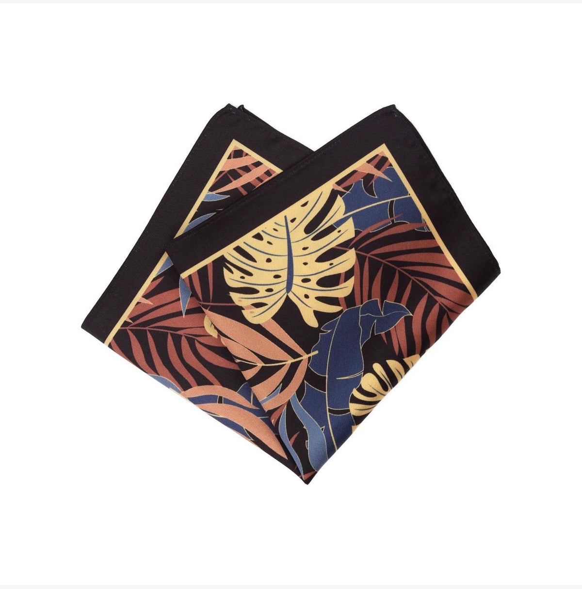 100% Silk Tropical Palm & Monstera Leaf Pocket Square