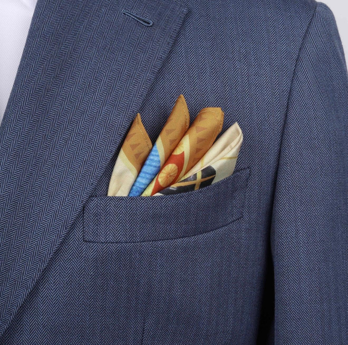 100% Silk Ancient Mesopotamian Riders Pocket Square